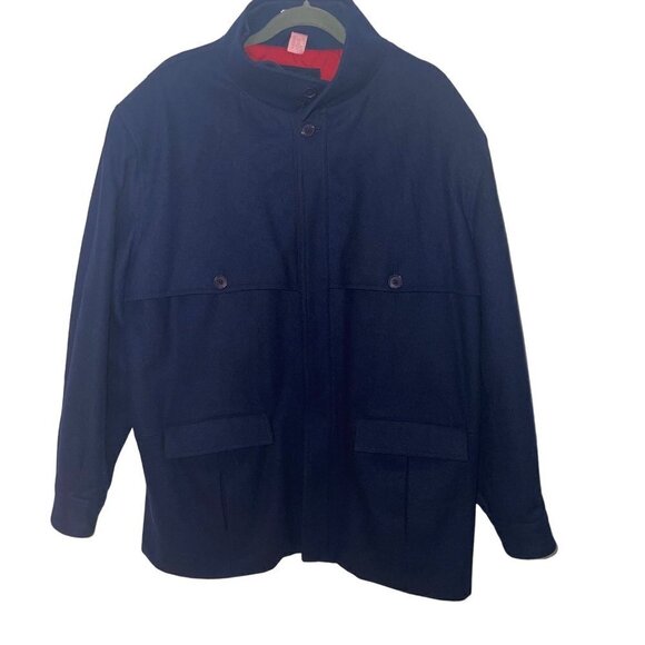 Rick Pallack Mens Field Jacket Size 46 Blue Wool Blend Button Front Closure - Picture 3 of 16